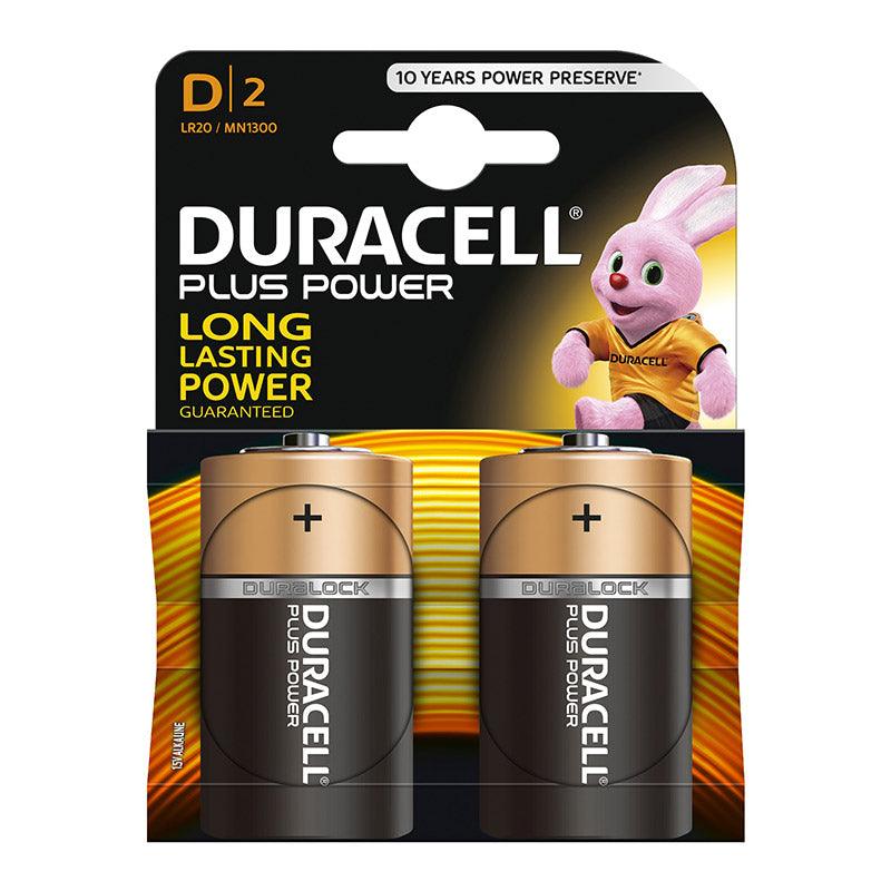 Duracell Battery Plus Alkaline D 2 Pack - Livestainable.co.za