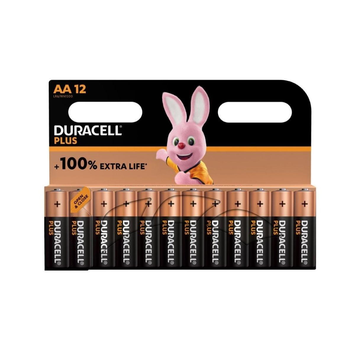 Duracell Battery Plus Alkaline Aa 12 Pack - Livestainable.co.za