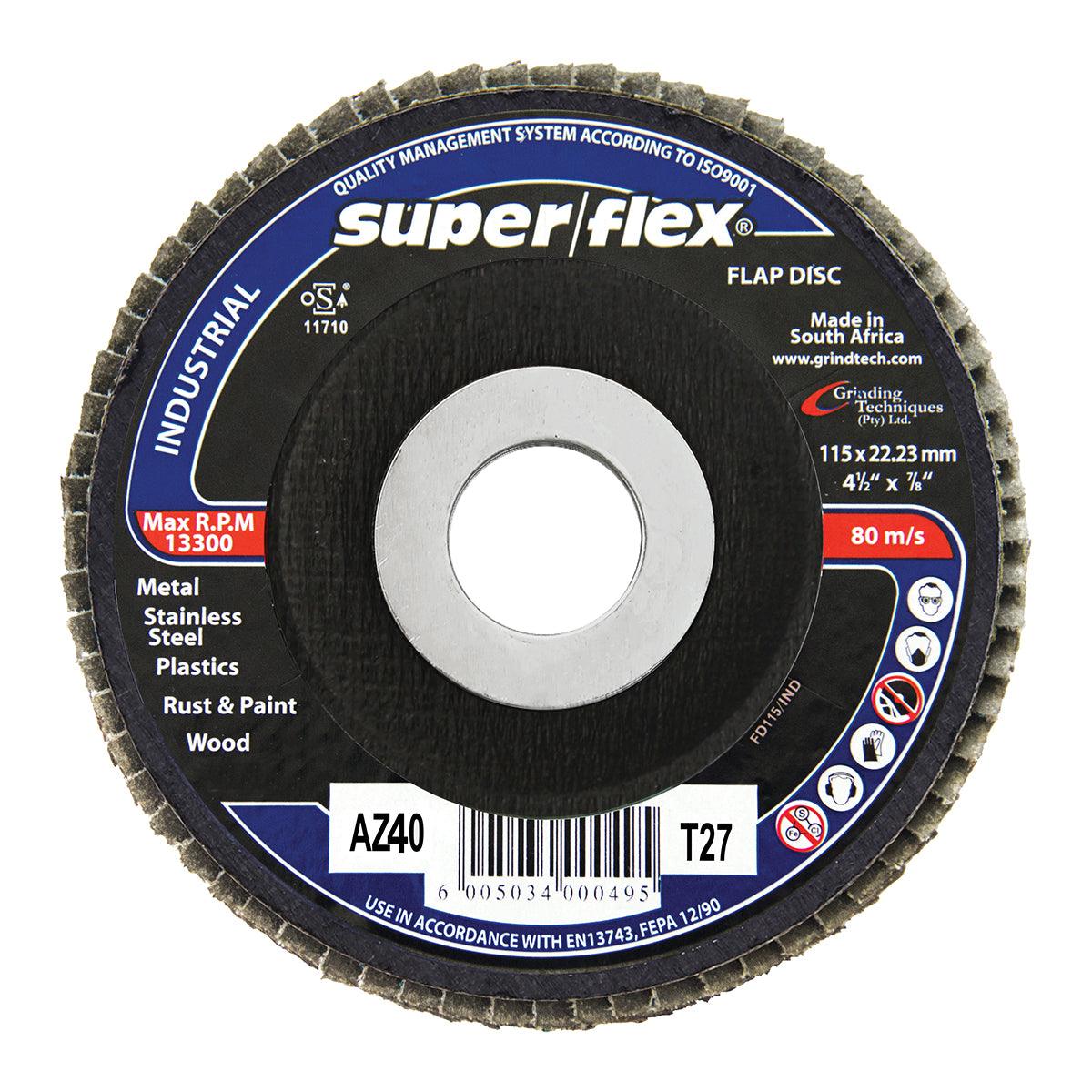 Superflex Flap Disc Industrial 115 Mm 40 G - Livestainable.co.za