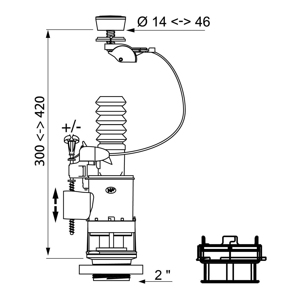 Wirquin Mechanism Dual Flush Bibo + Adapt Blis - Livestainable.co.za