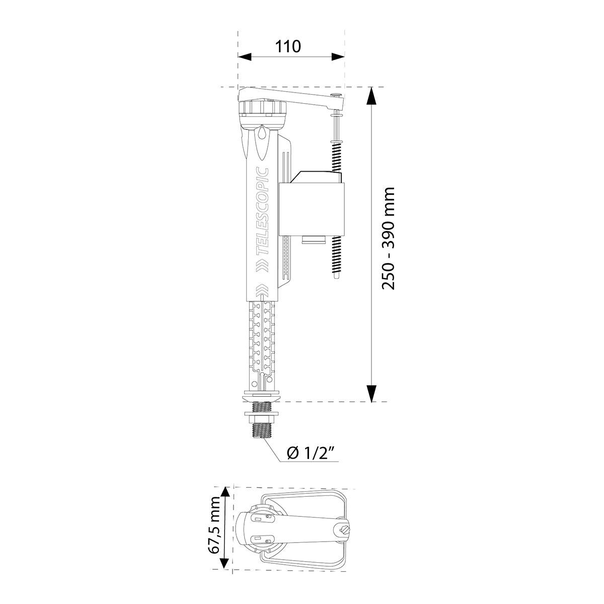 Wirquin Valve Jollyfill Bottom Inlet 1/2 (Blister) - Livestainable.co.za