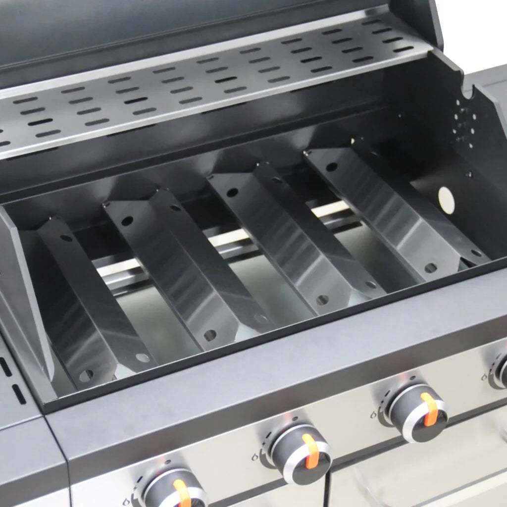 Sierra 4 Burner Bbq With Side Burner – Stainless Steel / Black + Free Tool Set