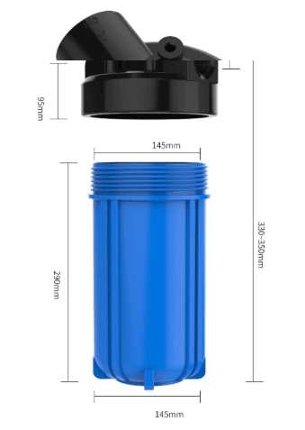 Big Blue 10 Inch Fat 1 Inch Port Water Filter Housing - Livestainable.co.za