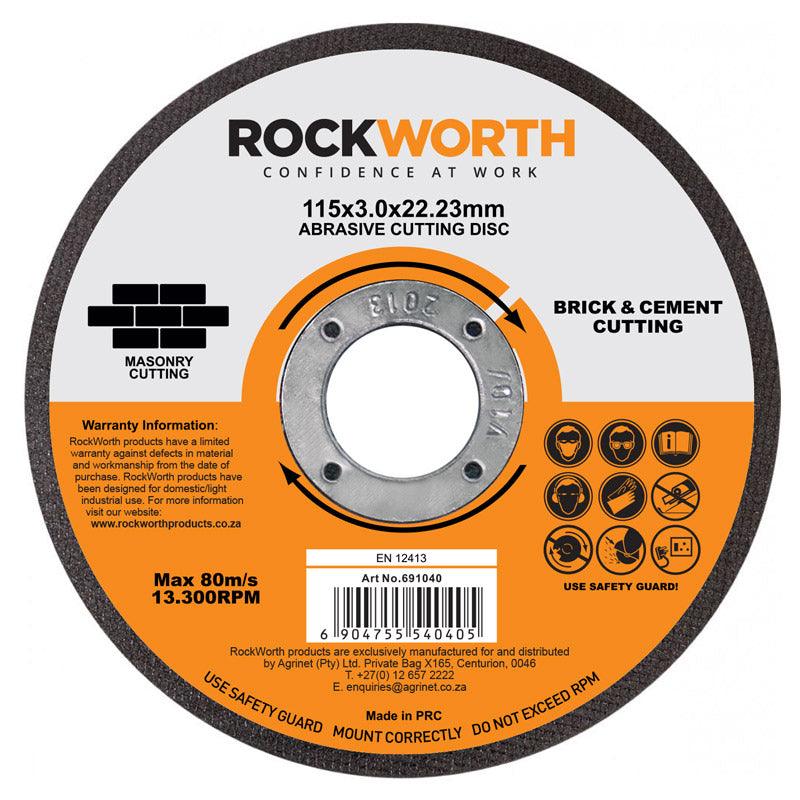 Rockworth Cutting Disc Masonry 115 X3.0 Mm - Livestainable.co.za