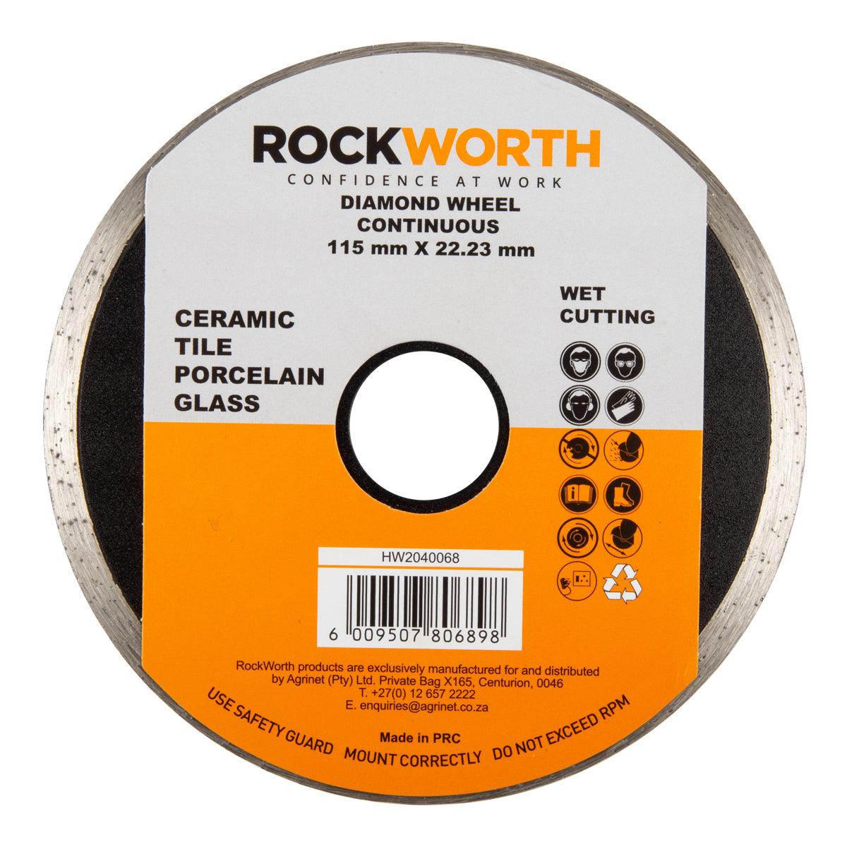 Rockworth Diamond Wheel 115 Mm Continuous Rim - Livestainable.co.za