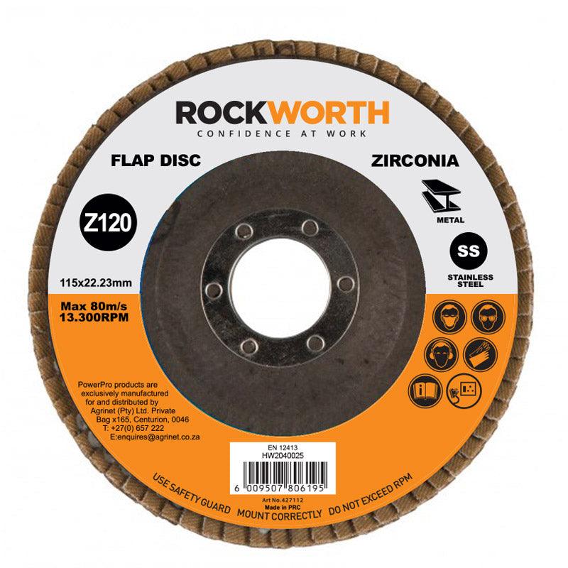 Rockworth Flap Disc 115 Mm Zirconia Oxide P120 - Livestainable.co.za