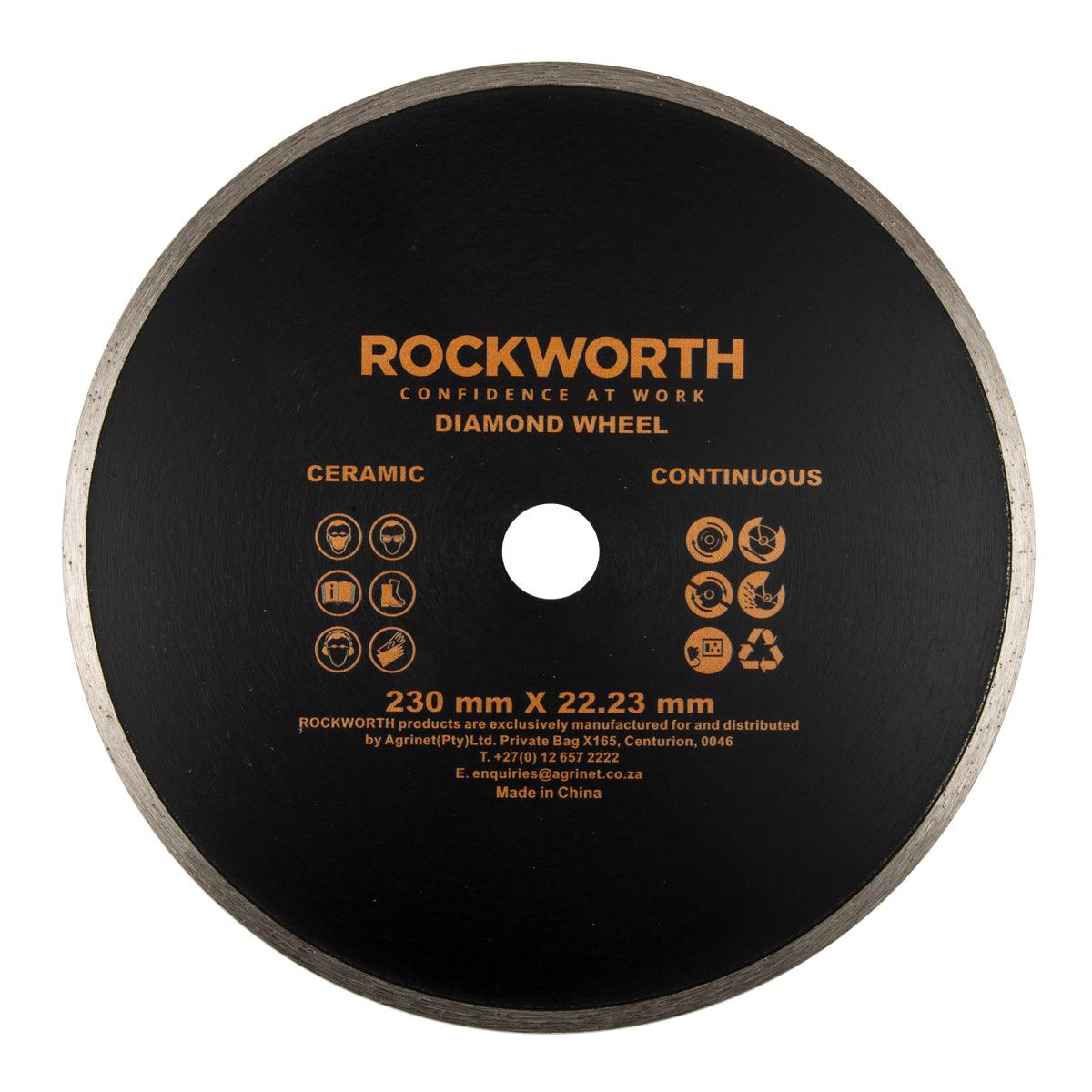 Rockworth Diamond Wheel 230 Mm Continuous Rim - Livestainable.co.za