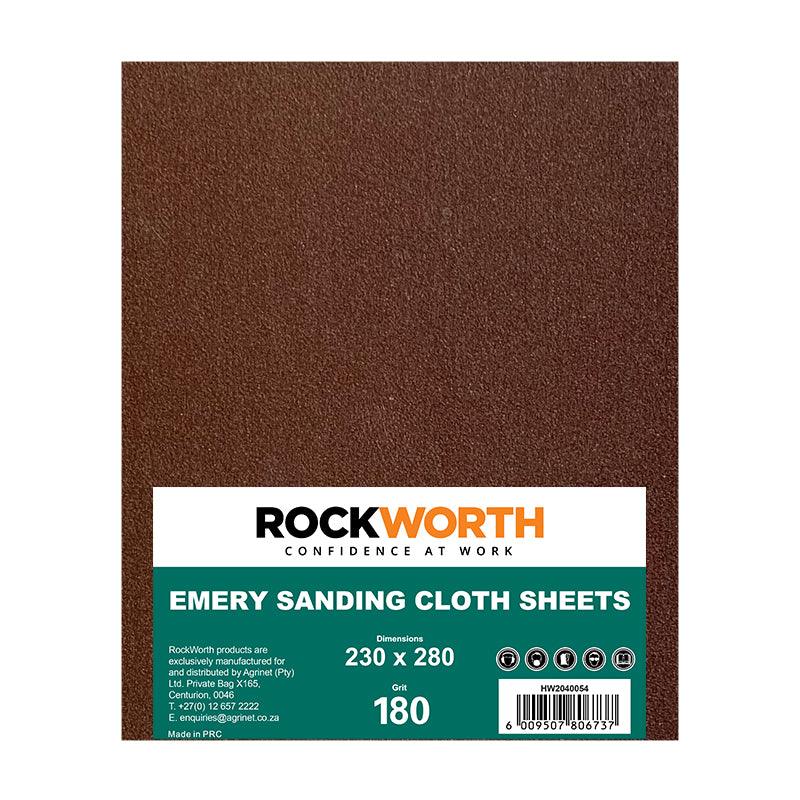 Rockworth Emery Sanding Cloth 180 Grit (50 Pack) - Livestainable.co.za