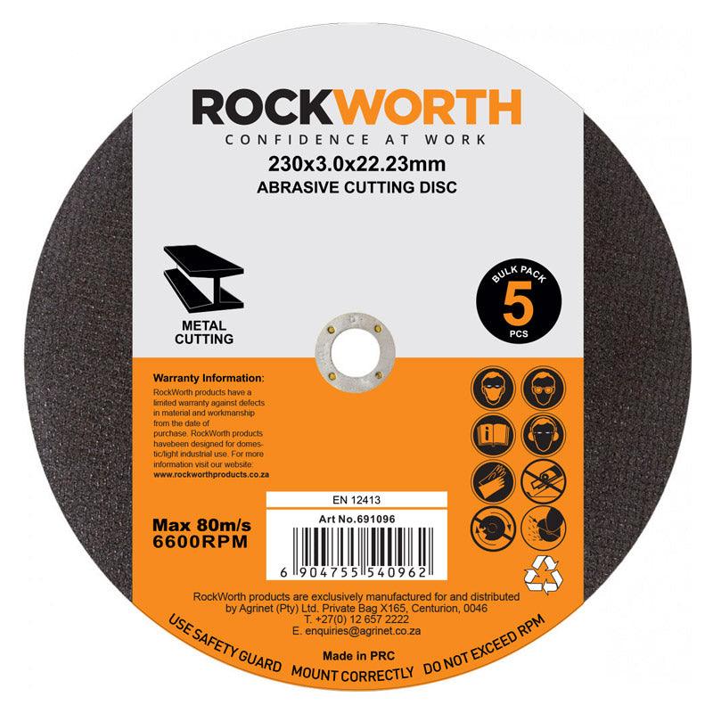 Rockworth Cutting Disc Steel 230 X3.0 Mm 5 Pack - Livestainable.co.za