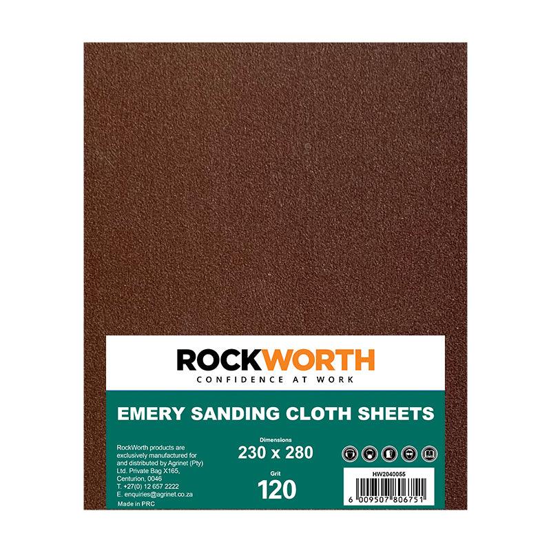 Rockworth Emery Sanding Cloth 120 Grit (50 Pack) - Livestainable.co.za