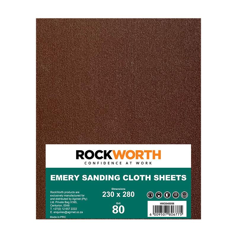 Rockworth Emery Sanding Cloth 80 Grit (50 Pack) - Livestainable.co.za