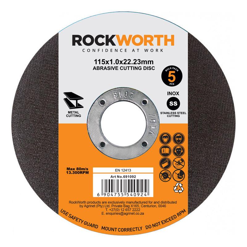 Rockworth Cutting Disc Slimline Steel 115 X1.0 5 Pac - Livestainable.co.za