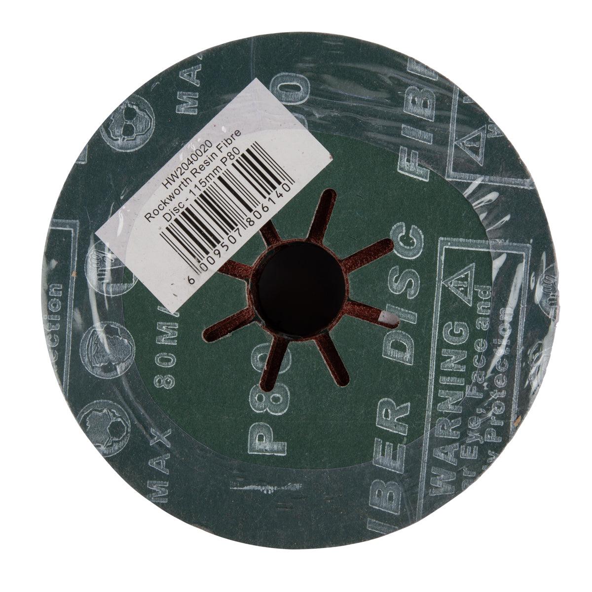 Rockworth Resin Fibre Disc 115 Mm P80 (25 Pack) - Livestainable.co.za