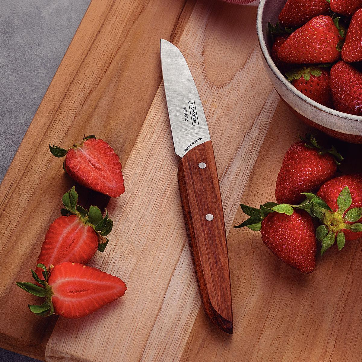 Tramontina Vertice Natural Wood Veg Knife 8 Cm - Livestainable.co.za