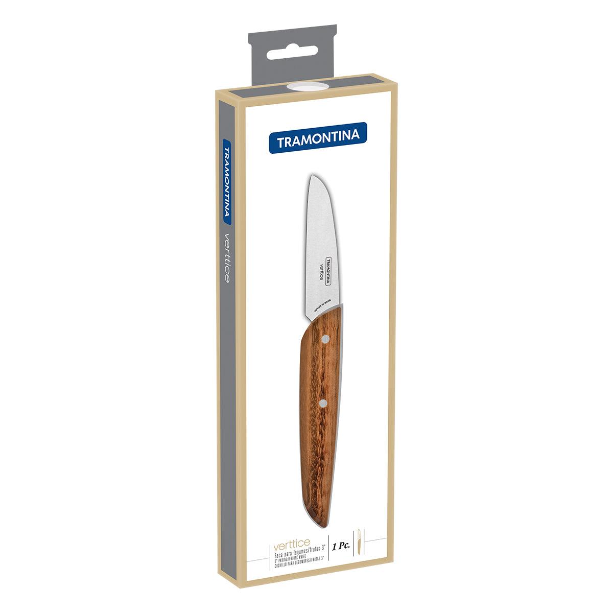 Tramontina Vertice Natural Wood Veg Knife 8 Cm - Livestainable.co.za