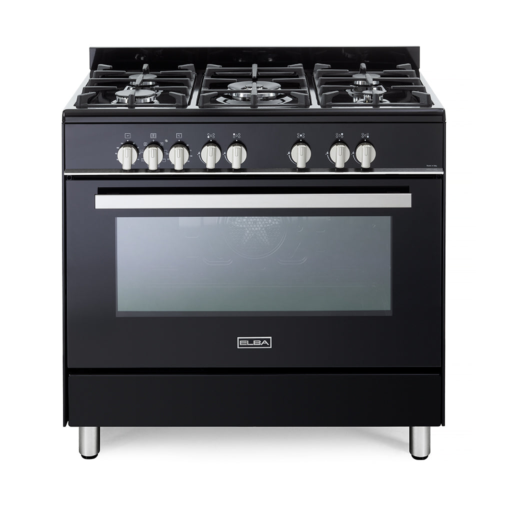 Elba Classic Lite 90Cm 5 Burner Gas Cooker With Electric Oven- Black