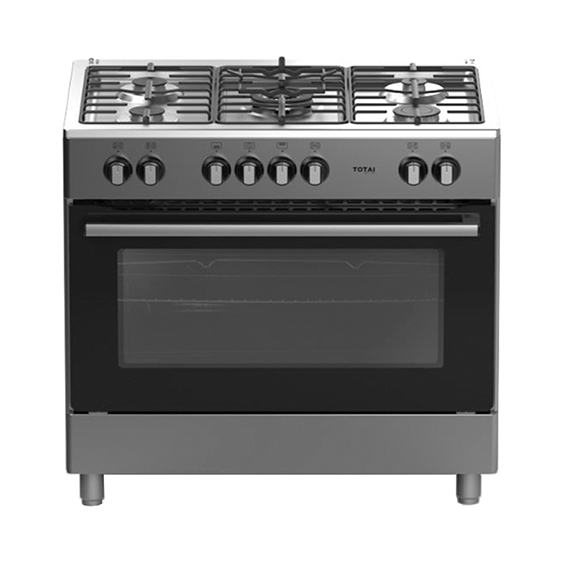 Totai Ts 90Cm 5 Burner Gas Stove With Electric Oven- Stainless Steel