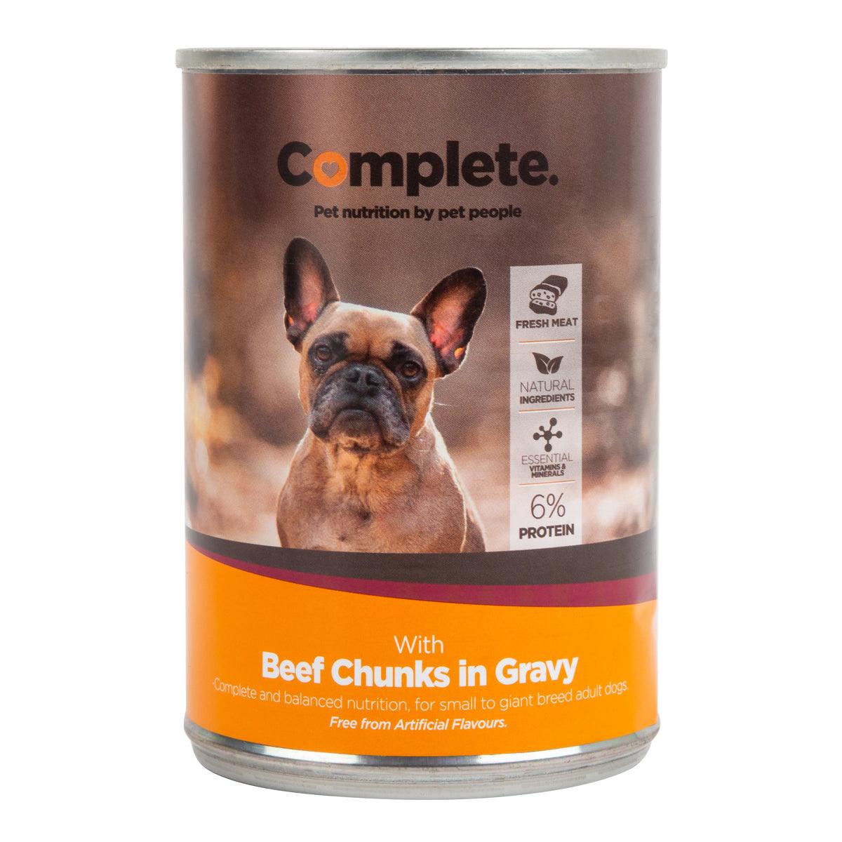 Complete Dog Food Tin Beef Chunks 385 G - Livestainable.co.za