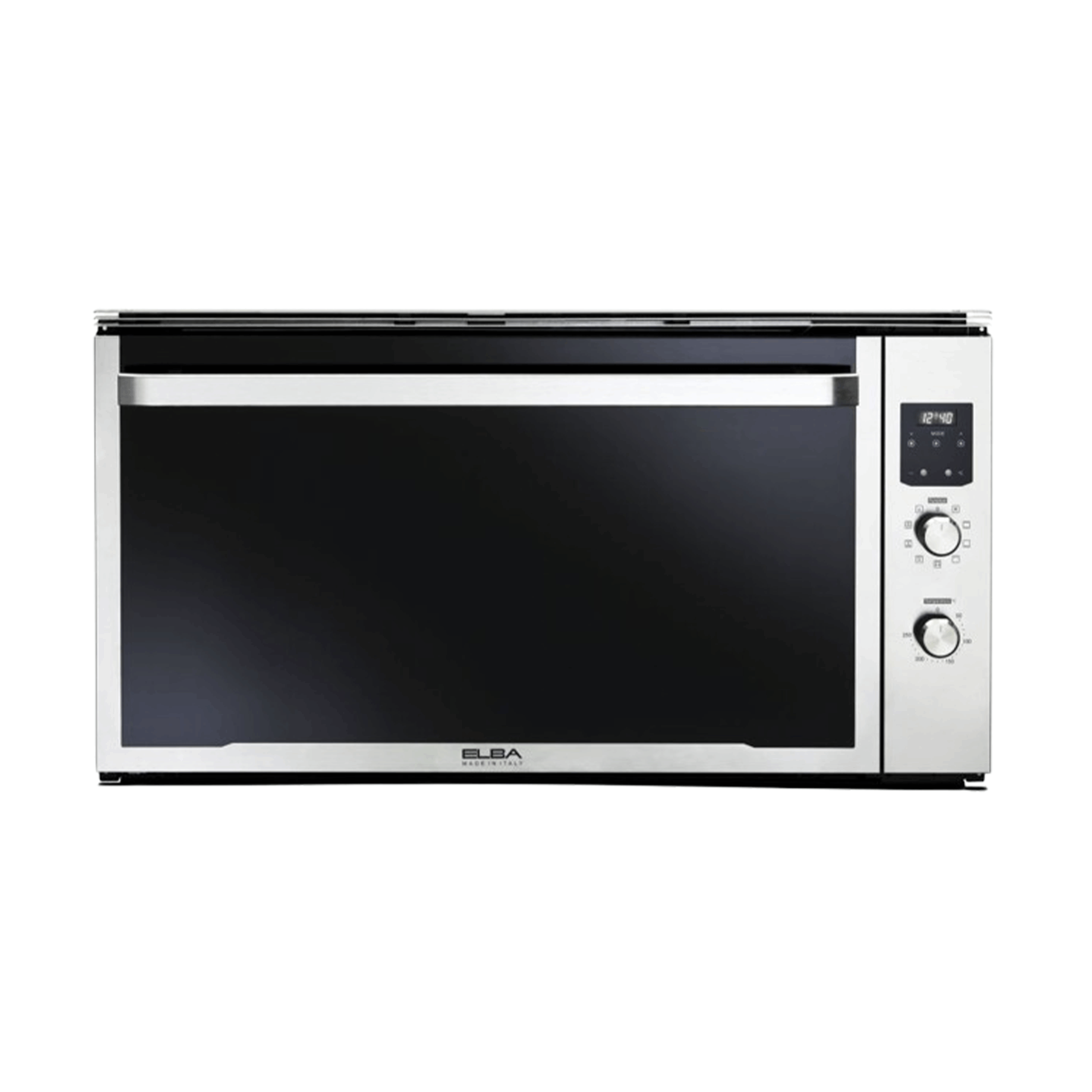 Elba Elio 90Cm Multi Function Electric Oven Stainless Steel With Black Glass Finish