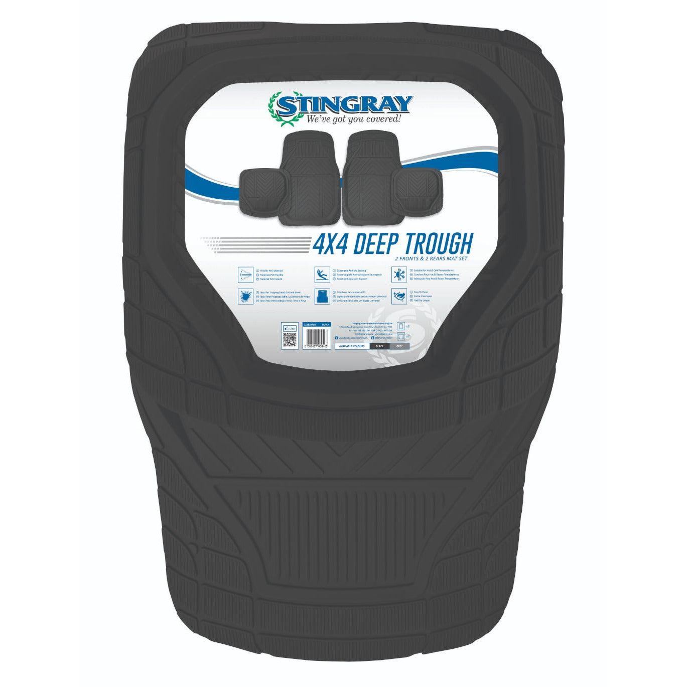 Car Mat 4 Pc Set Deep Trough