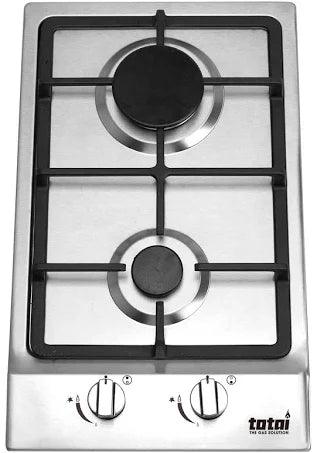 TOTAI 30CM 2 BURNER GAS HOB- STAINLESS STEEL - Livestainable.co.za