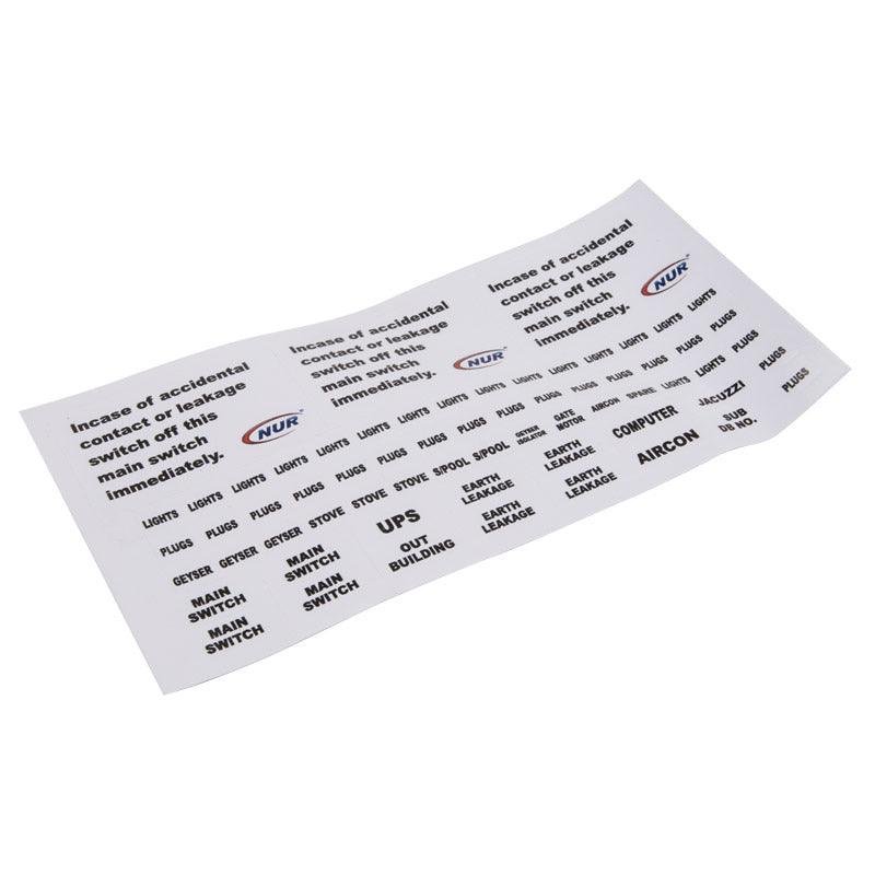 Distribution Board Accessory Label Sheet - Livestainable.co.za