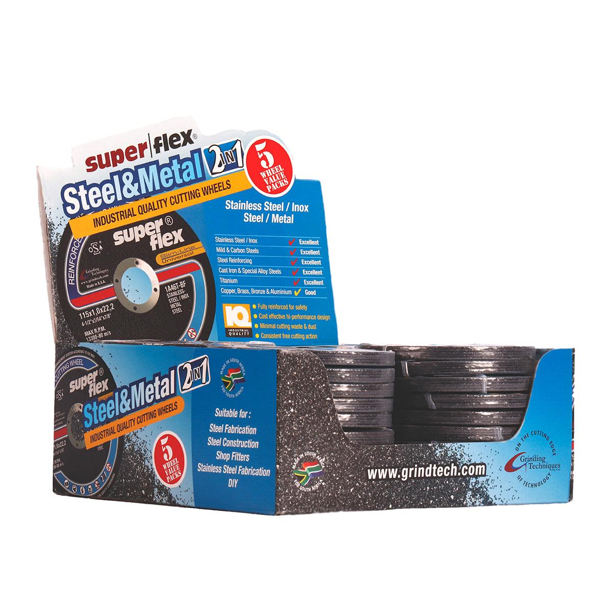 Superflex Cutting Disc 2 In1 Flat 115 X1 5 Pk Display - Livestainable.co.za