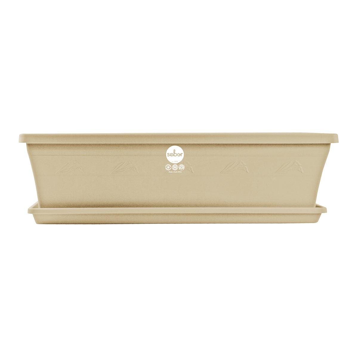 Sebor Sill Planter & Saucer Set 50 Cm Beige - Livestainable.co.za