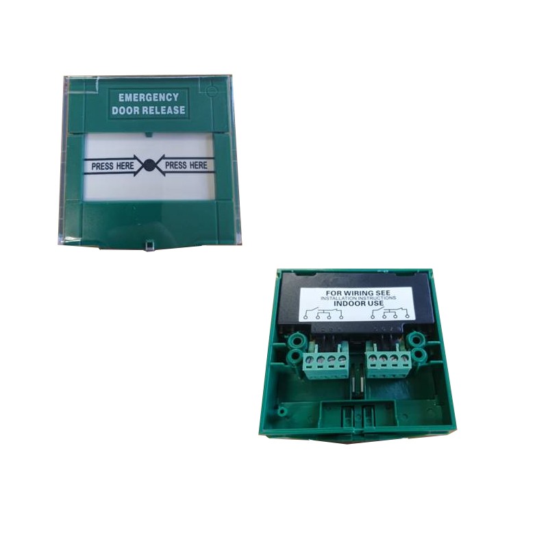 Emergency Break Glass (Green) - Resettable Single Pole