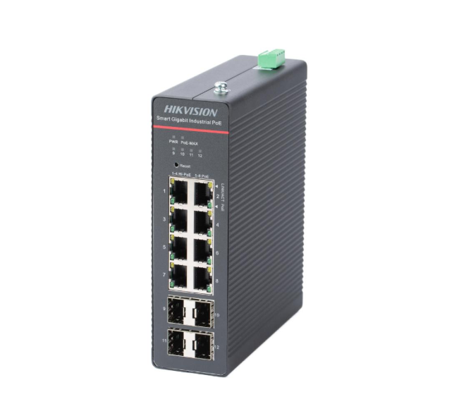Industrial Smart-Managed 12-Port Gigabit PoE Switch – DRL-48V240W1EN