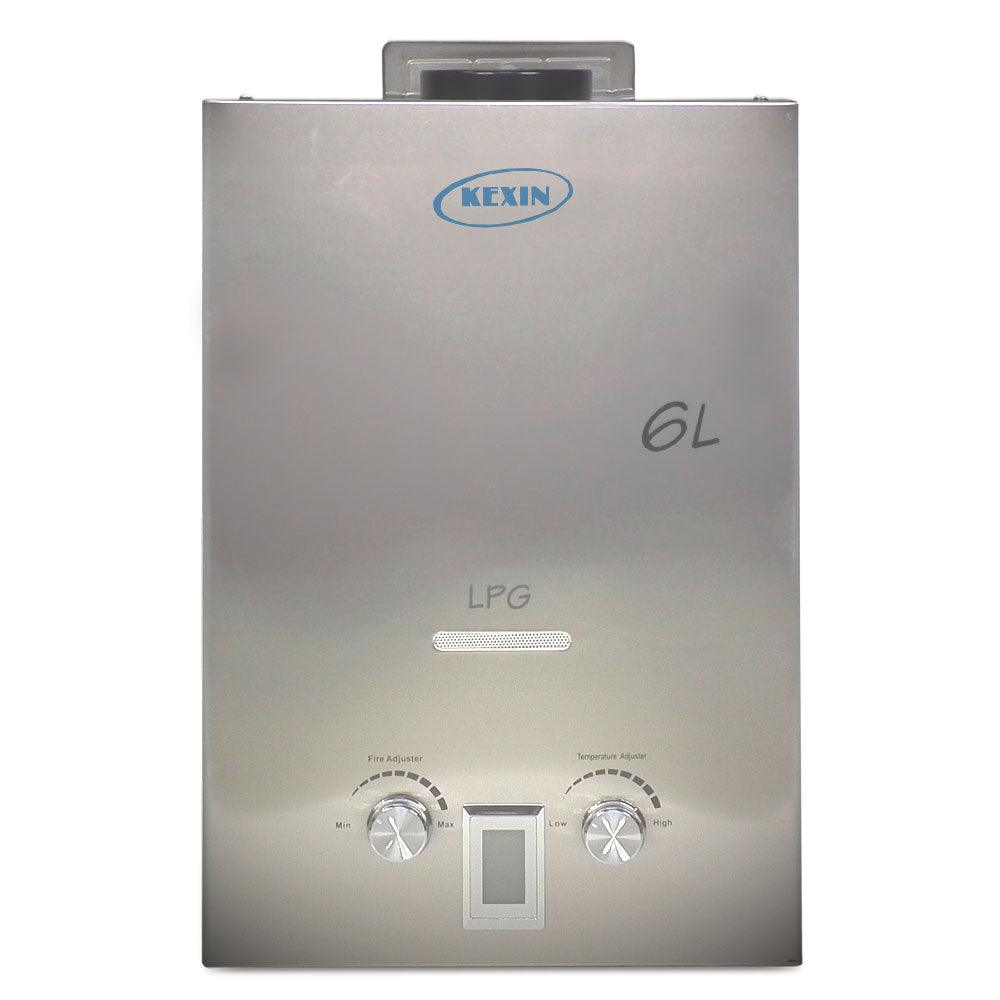 Kexin 6Lt Gas Geyser High Pressure Stainless Steel Unit - Indoor/Outdoor - Livestainable.co.za