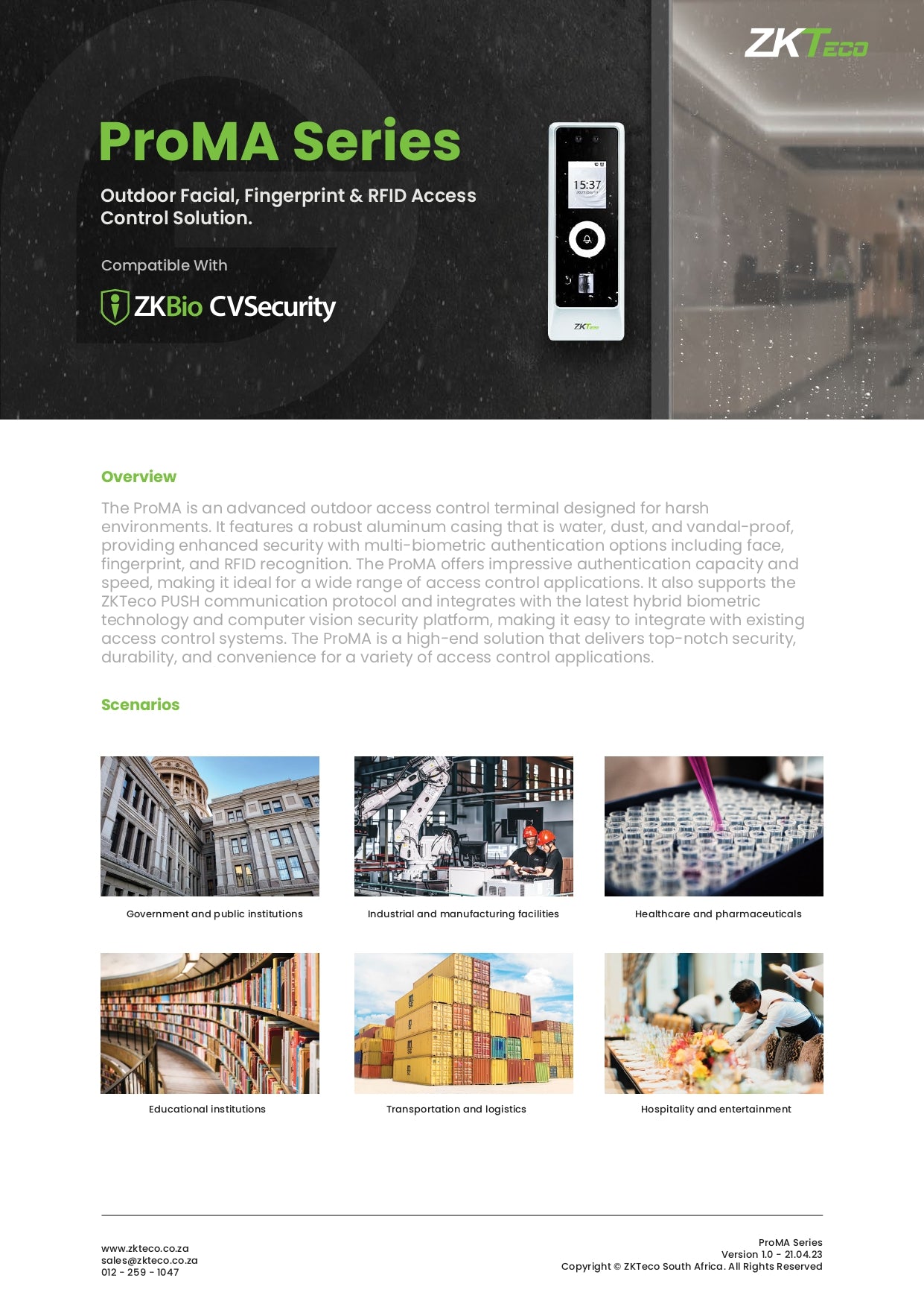 ZK Promo Outdoor Face/Bio No Wifi Ac 1000