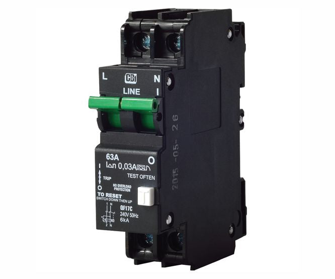 Earth Leakage 2 P 63 A 6k A 240 Vac No Overload Protection Qf17 C63
