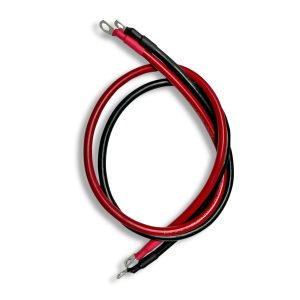 50mm2 1/0 AWG Battery Cable 100CM Red And Black Pair With 10mm Ring Lugs  Double Sided