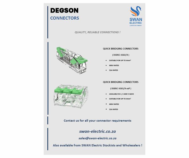 Swan Electric Degson Connectors A5 Leaflet / Flyer
