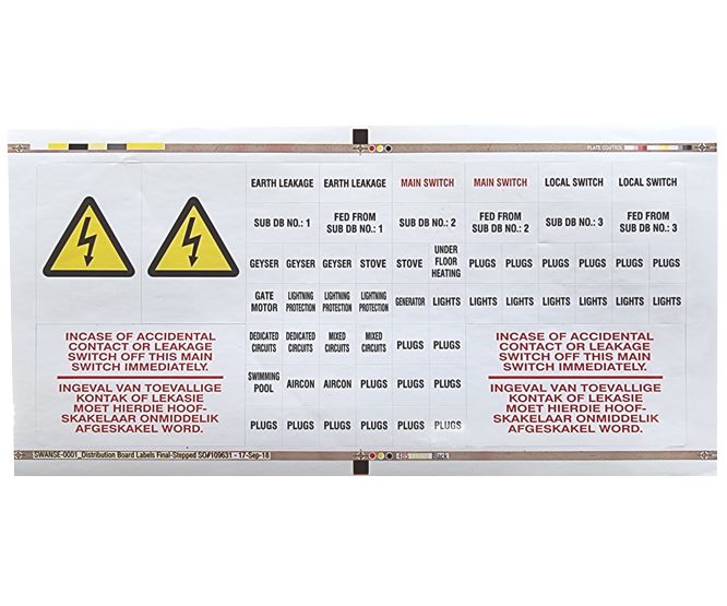 Swan Electric Label Db Board 95X218
