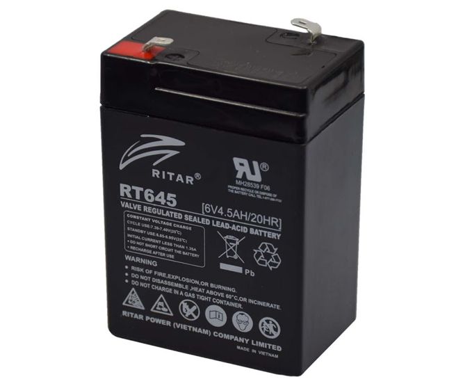 Ritar Battery Sla 6V 4.5Ahr 70X47X101Mm