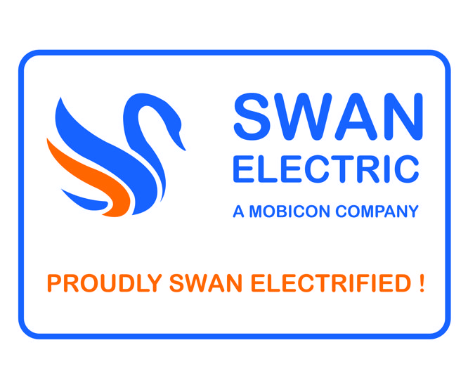 Swan Electric Proudly Swan Electrified Label 212X150Mm Uv Prot A