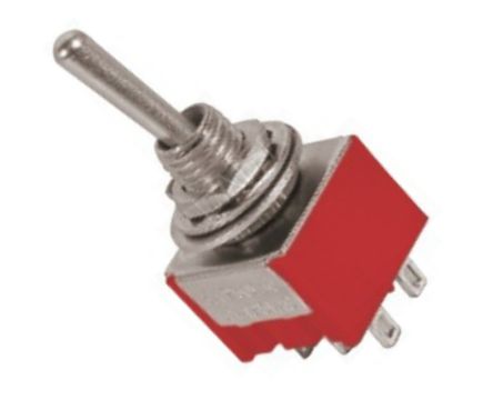 Mini Toggle Switch Dpdt On-Off-(On) Sol-Red Mts-213-A1-R