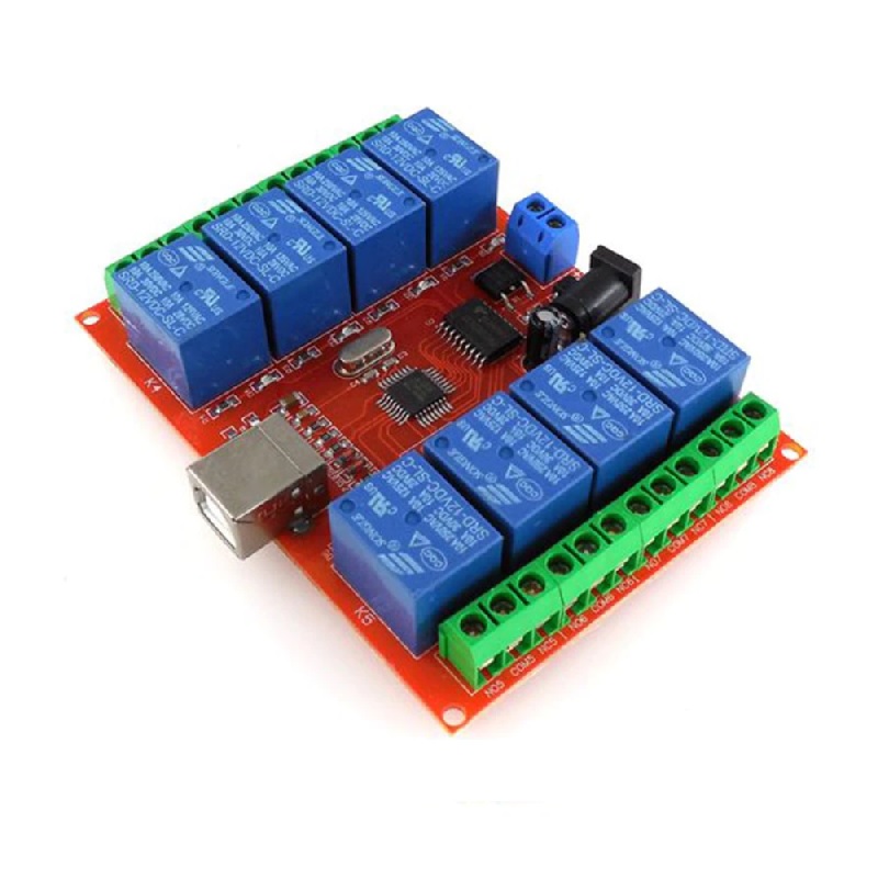 8-Ch Usb Port Controlled Relay 12Vdc-Coil Hw-554