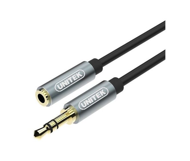 Audio Cable Plug To Socket Aluminium Conector 3.5Mm 1M Black Y-C932Abk